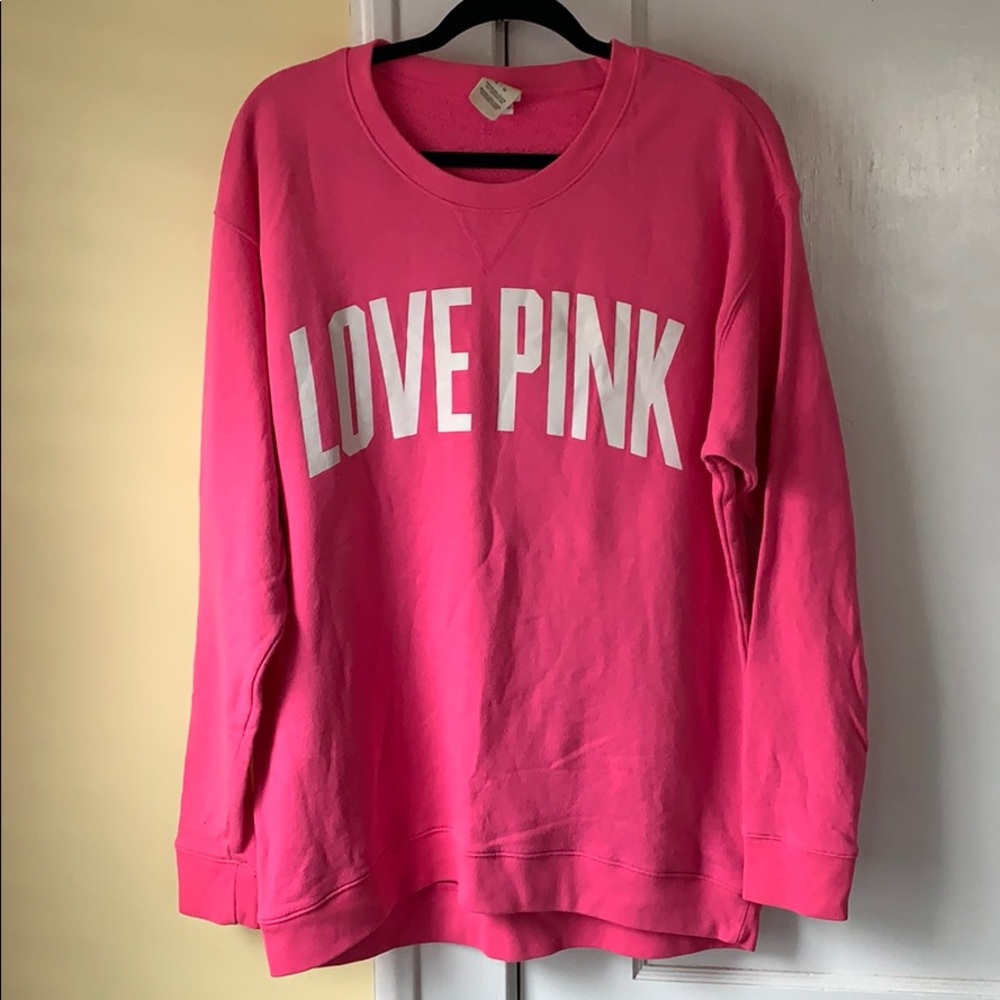 PINK Oversized Crewneck Sweatshirt